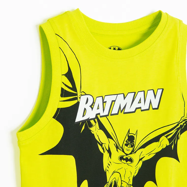 Cool Club, Tricou fara maneci pentru baieti, verde lime, imprimeu Batman