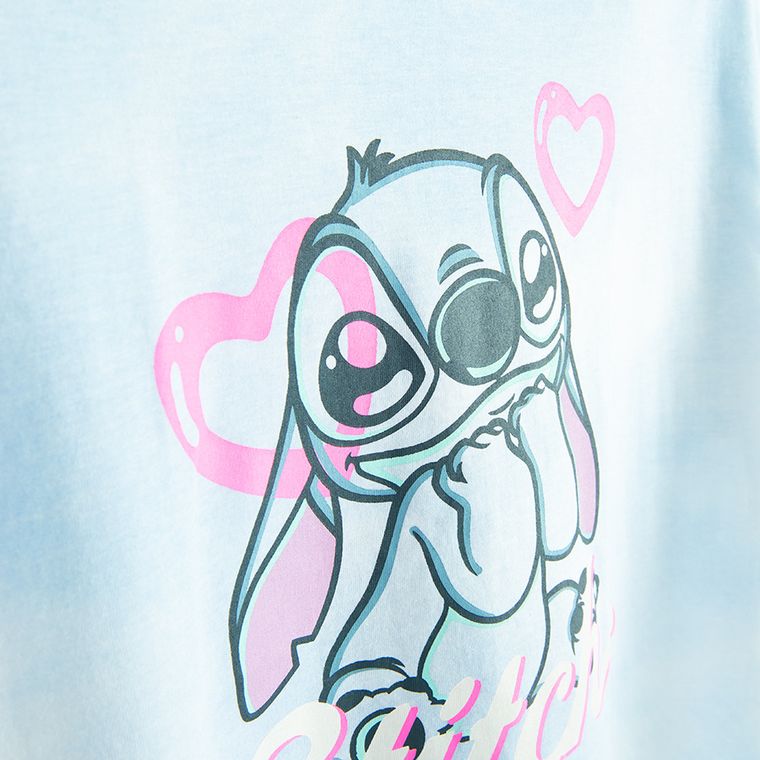 Cool Club, Tricou lejer pentru fete, albastru, imprimeu Lilo si Stitch