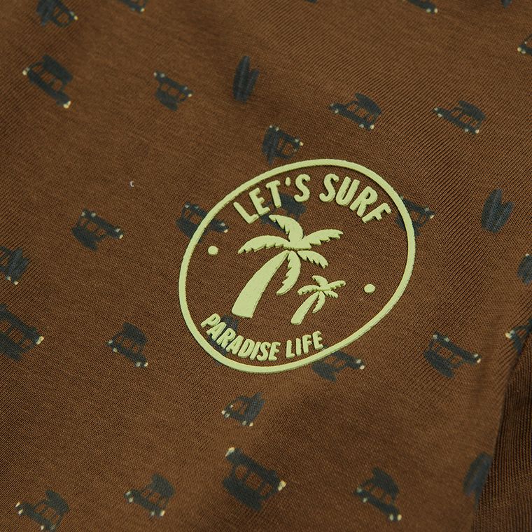Cool Club, Tricou maro pentru baieti, imprimeu Let's surf
