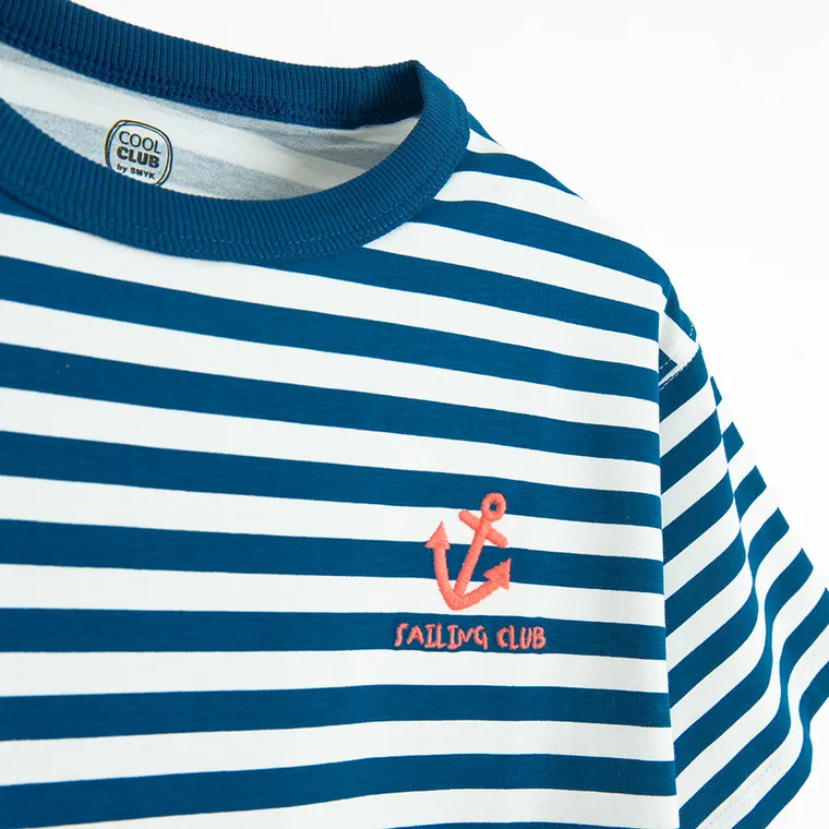 Cool Club, Tricou pentru baieti, alb-albastru