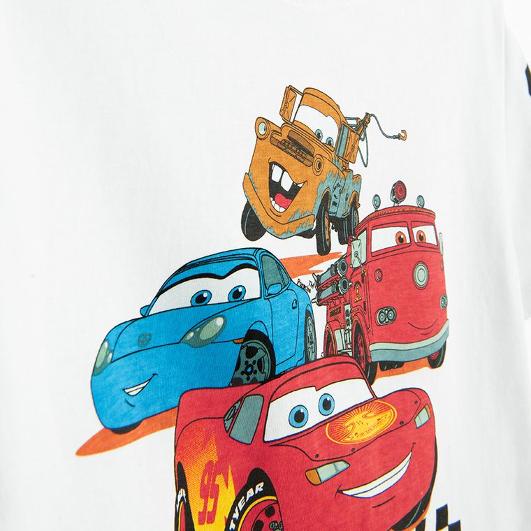 Cool Club, Tricou pentru baieti, alb, imprimeu Cars