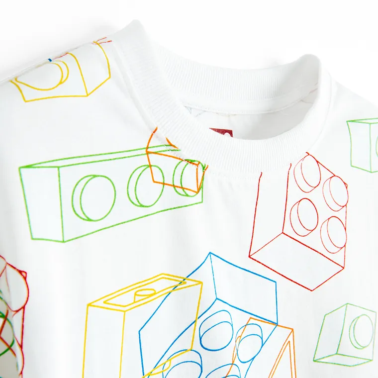 Cool Club, Tricou pentru baieti, alb, imprimeu LEGO