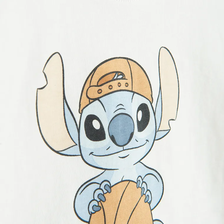Cool Club, Tricou pentru baieti, alb, imprimeu Lilo si Stitch