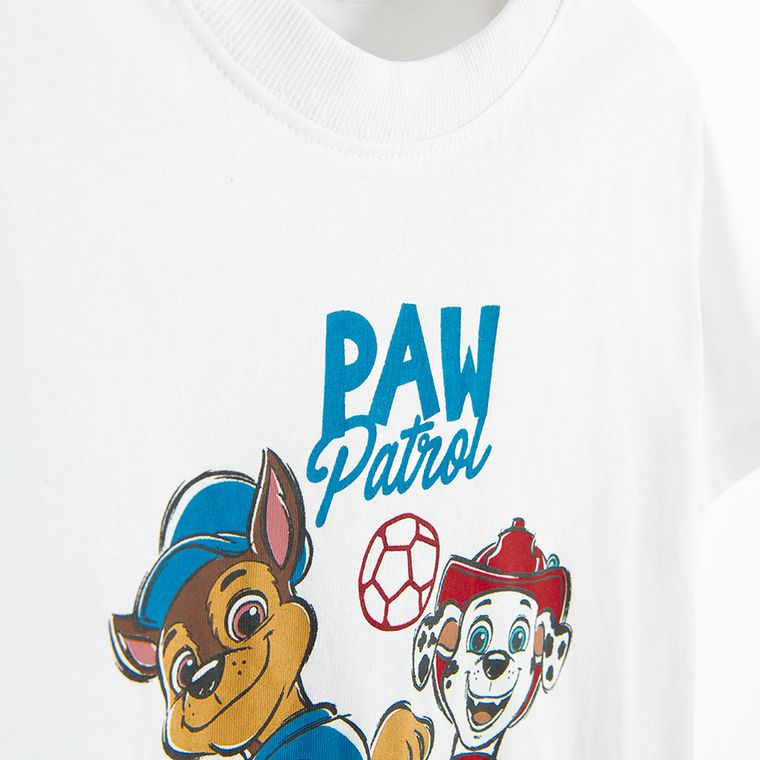 Cool Club, Tricou pentru baieti, alb, imprimeu Paw Patrol