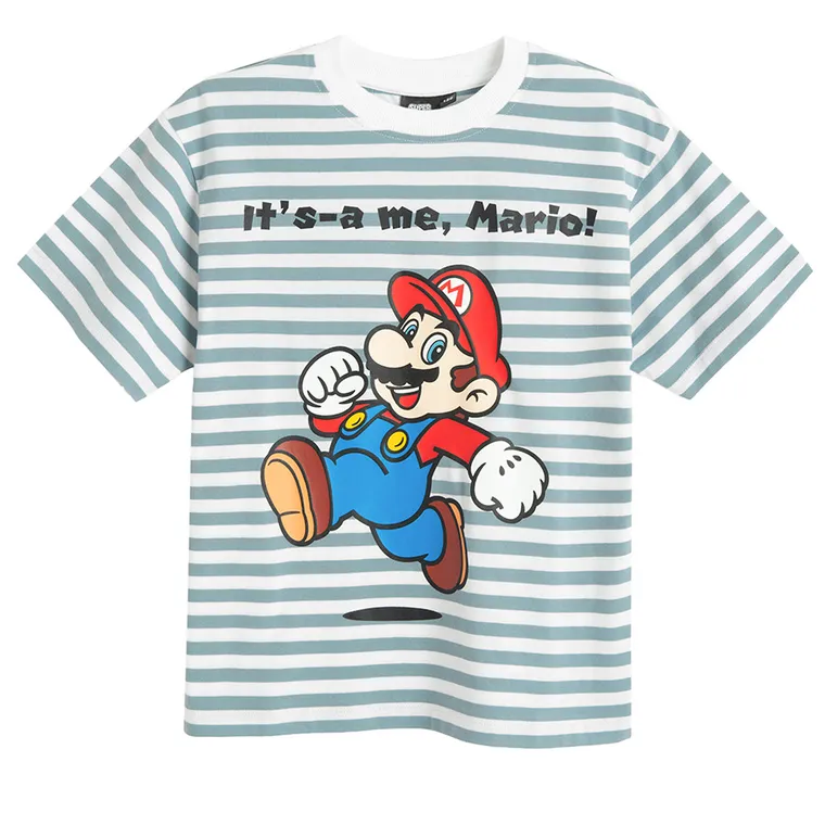 Cool Club, Tricou pentru baieti, alb, imprimeu Super Mario