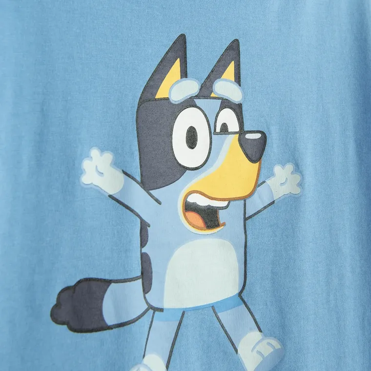 Cool Club, Tricou pentru baieti, bumbac organic, albastru, imprimeu Bluey
