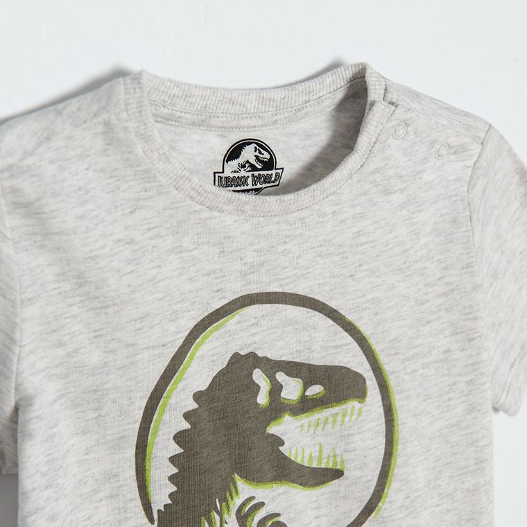 Cool Club, Tricou pentru baieti, gri melanj, imprimeu Jurassic World