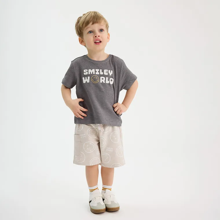 Cool Club, Tricou pentru baieti, mix, imprimeu SmileWorld, set, 2 buc.