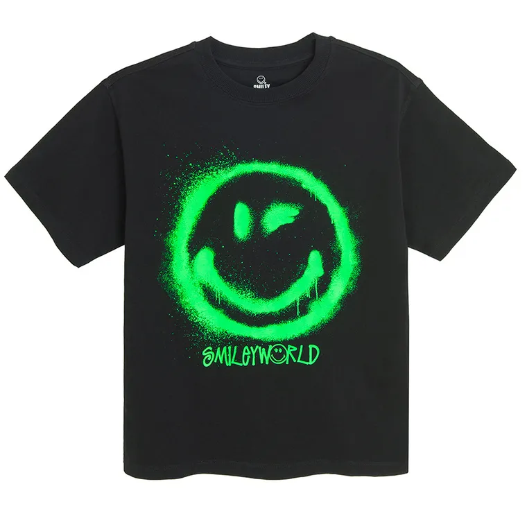 Cool Club, Tricou pentru baieti, negru, imprimeu SmileWorld