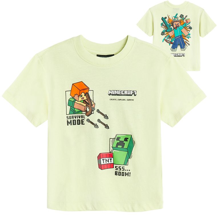 Cool Club, Tricou pentru baieti, verde, imprimeu Minecraft