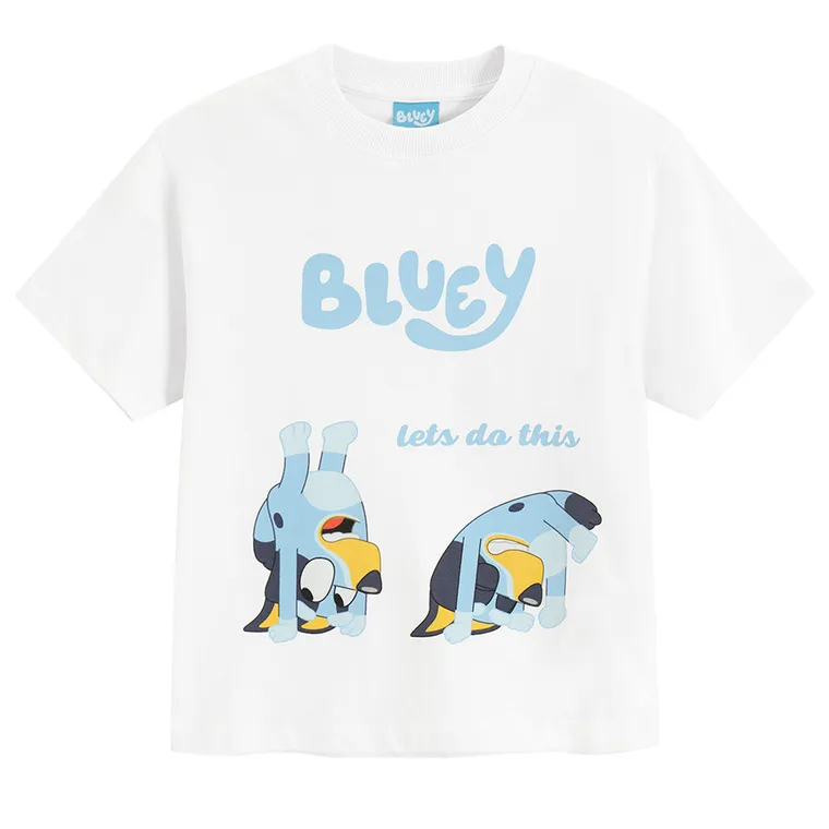 Cool Club, Tricou pentru copii, alb, imprimeu Bluey