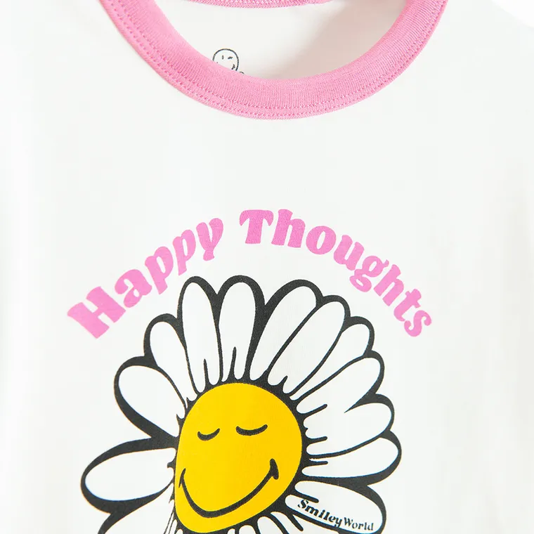 Cool Club, Tricou pentru fete, alb, imprimeu SmileyWorld