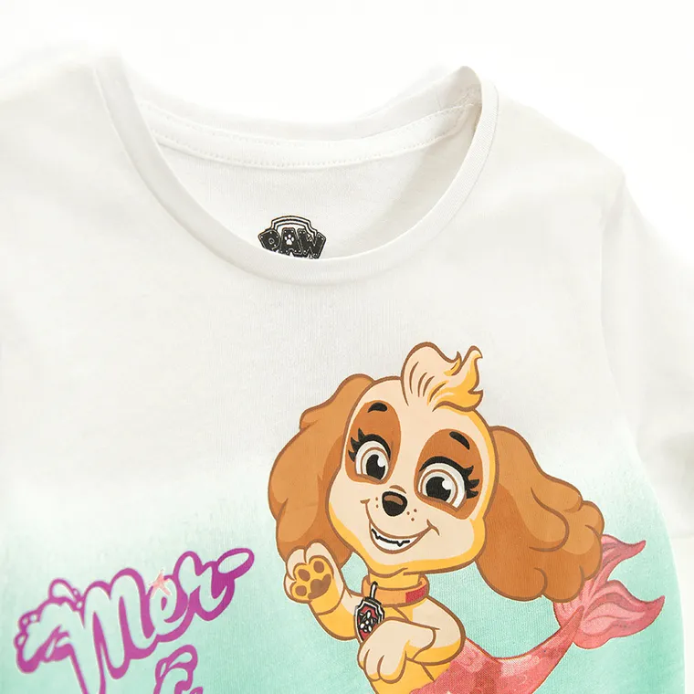 Cool Club, Tricou pentru fete, alb-turcoaz, imprimeu Paw Patrol