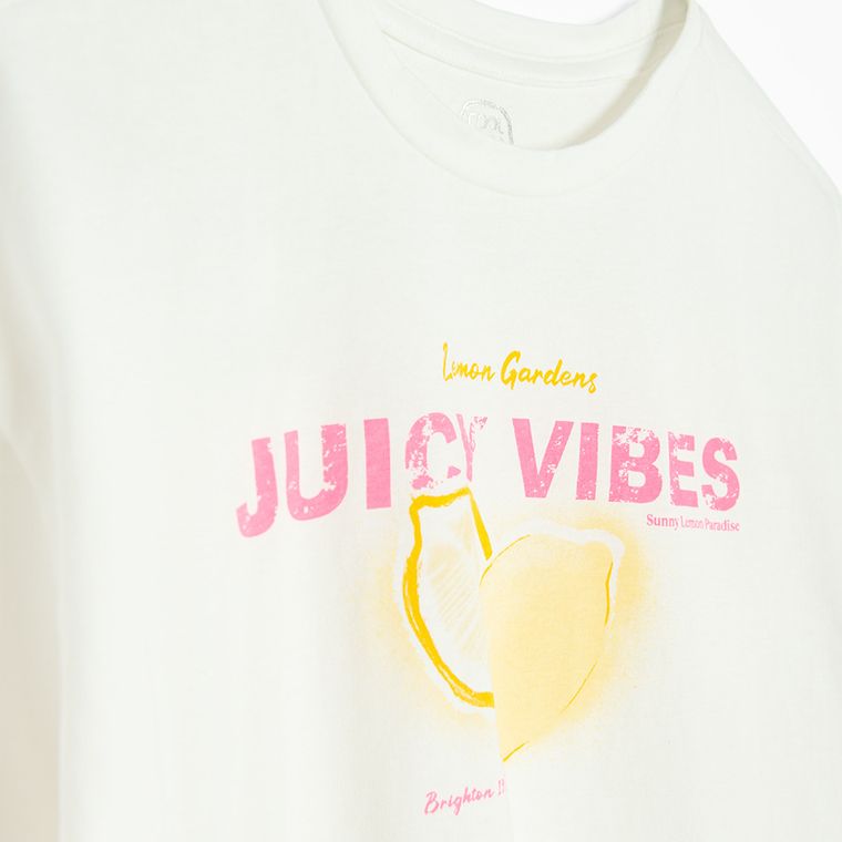 Cool Club, Tricou pentru fete, crop top, alb