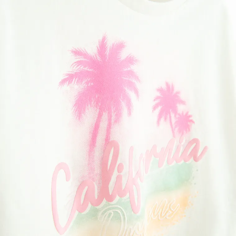 Cool Club, Tricou pentru fete, crop top, alb
