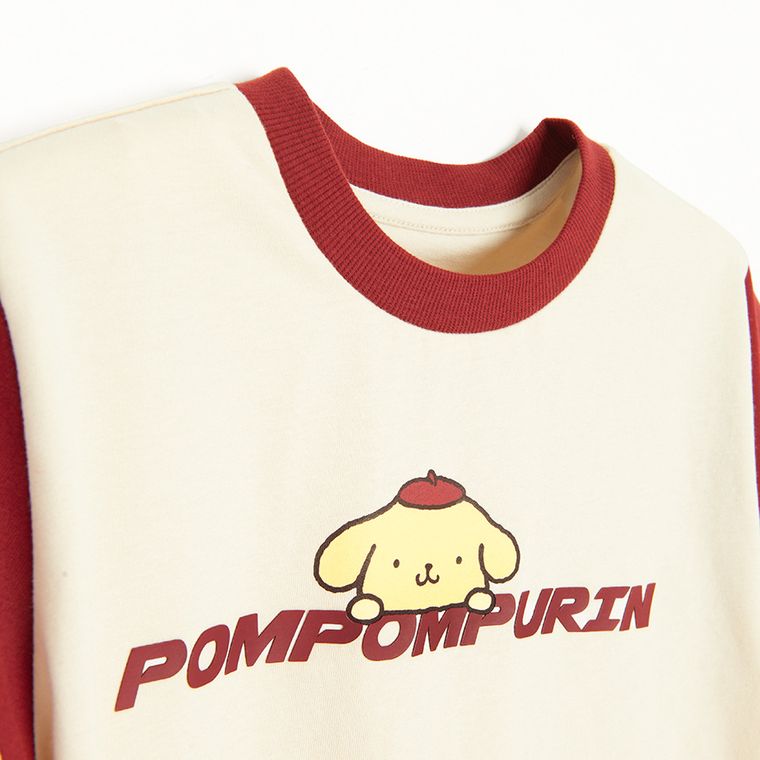 Cool Club, Tricou pentru fete, crop top, bej, imprimeu Hello Kitty and Friends