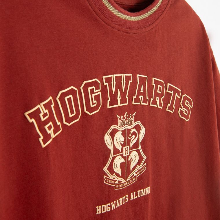 Cool Club, Tricou pentru fete, crop top, burgundia, imprimeu Harry Potter