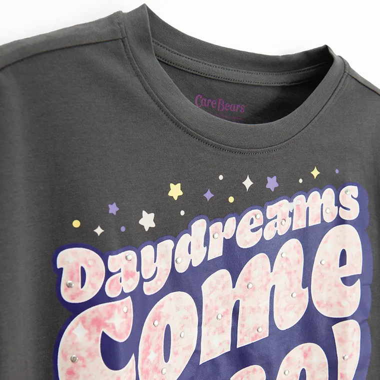 Cool Club, Tricou pentru fete, crop top, granit, imprimeu Care Bears