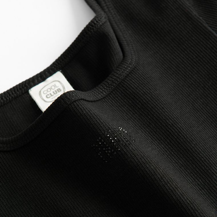 Cool Club, Tricou pentru fete, crop top, negru