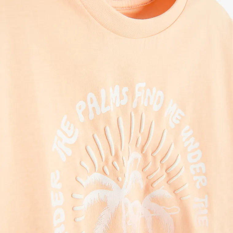 Cool Club, Tricou pentru fete, crop top, portocaliu