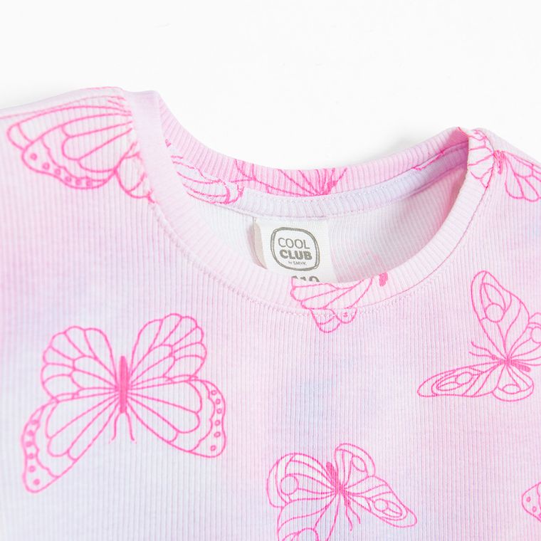 Cool Club, Tricou pentru fete, din tricot striat, mix