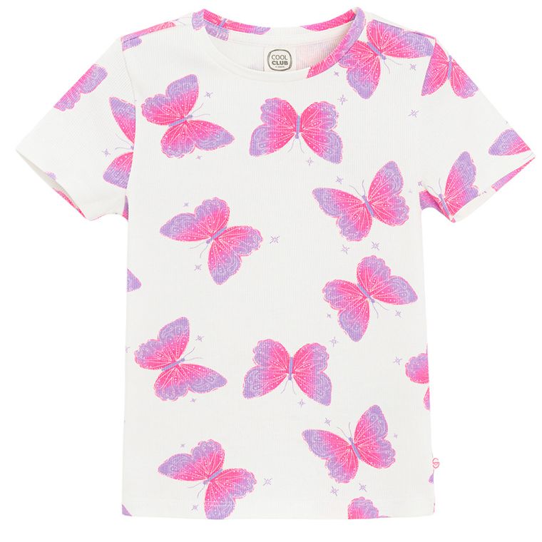 Cool Club, Tricou pentru fete, din tricot striat, mix, set, 2 buc.