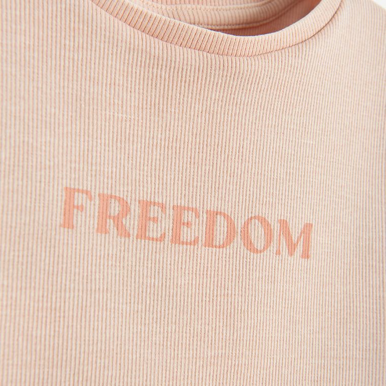 Cool Club, Tricou pentru fete, din tricot striat, portocaliu