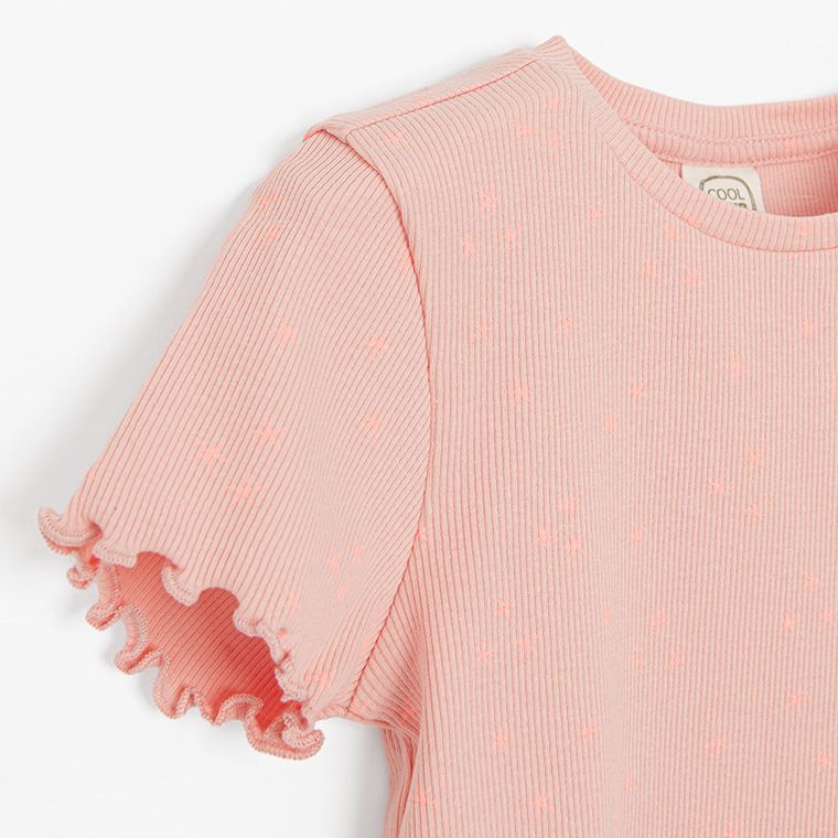 Cool Club, Tricou pentru fete, din tricot striat, portocaliu