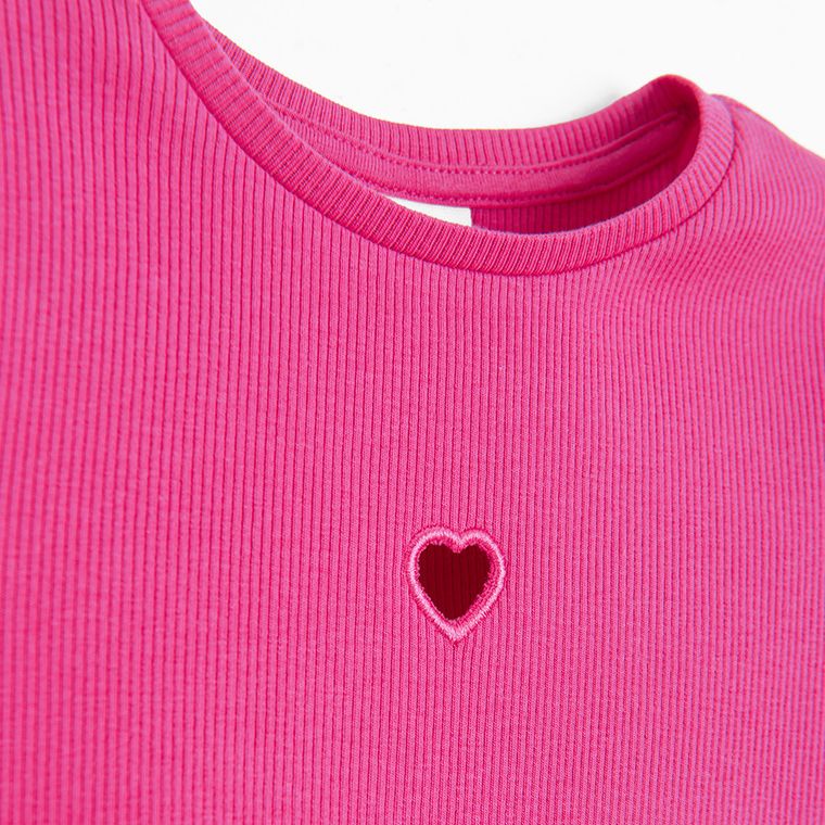 Cool Club, Tricou pentru fete, din tricot striat, roz