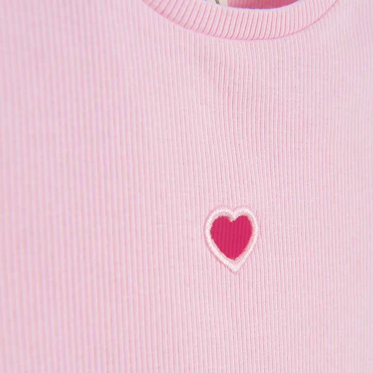 Cool Club, Tricou pentru fete, din tricot striat, roz