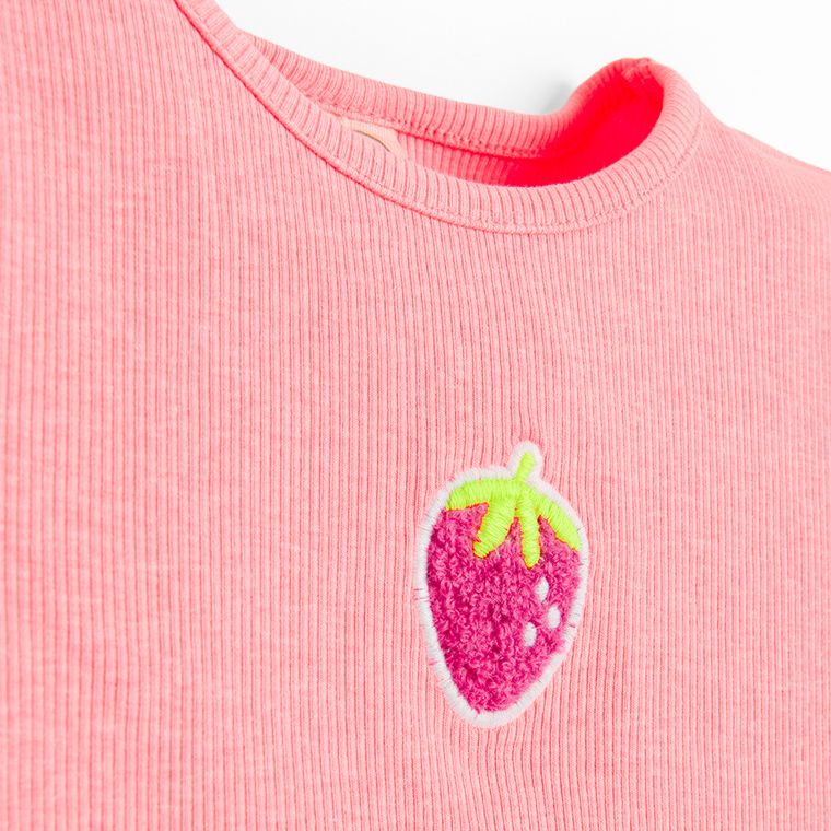 Cool Club, Tricou pentru fete, din tricot striat, roz