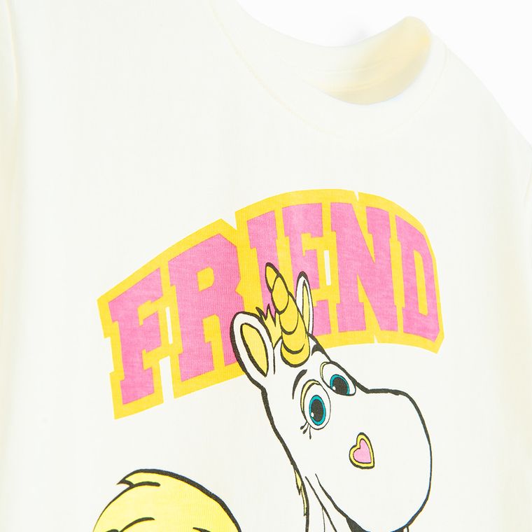 Cool Club, Tricou pentru fete, ecru, imprimeu Toy Story