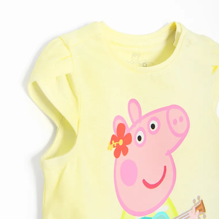 Cool Club, Tricou pentru fete, galben, imprimeu Peppa Pig