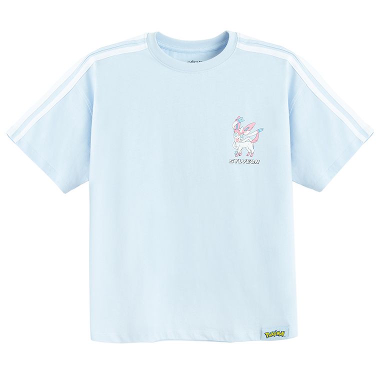 Cool Club, Tricou pentru fete, oversize, albastru, imprimeu Pokemon