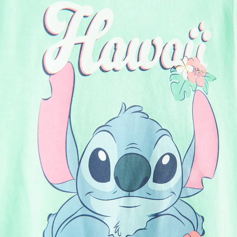 Cool Club, Tricou pentru fete, turcoaz, imprimeu Lilo si Stitch