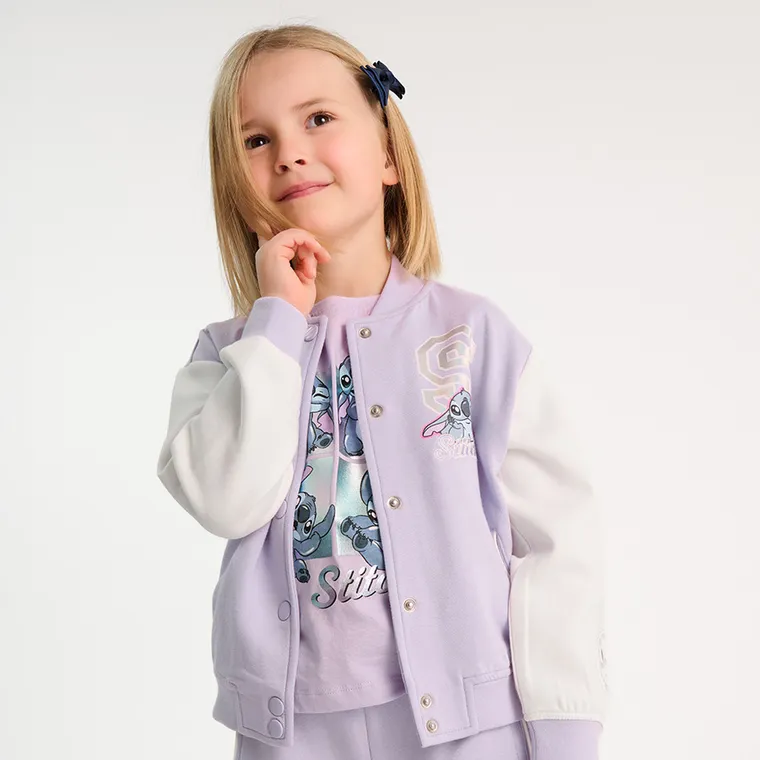 Cool Club, Tricou pentru fete, violet, imprimeu Lilo si Stitch