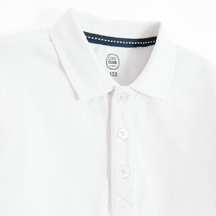 Cool Club, Tricou polo cu maneca lunga pentru baieti, alb