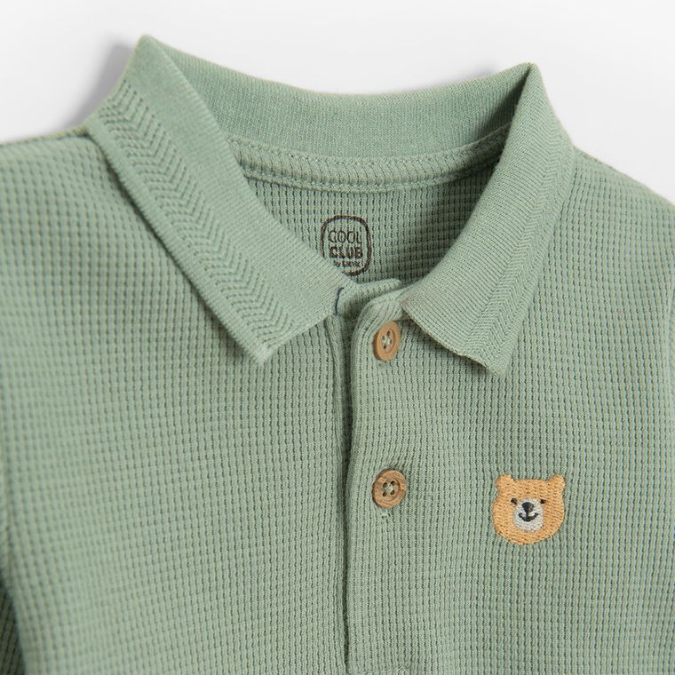 Cool Club, Tricou polo cu maneca lunga pentru baieti, verde
