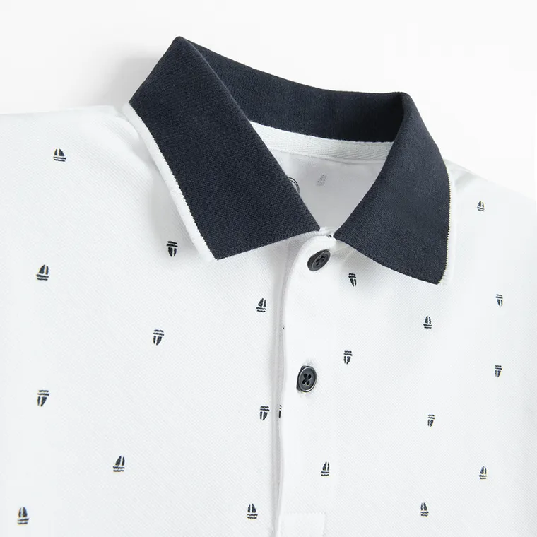 Cool Club, Tricou polo cu maneca scurta pentru baieti, alb