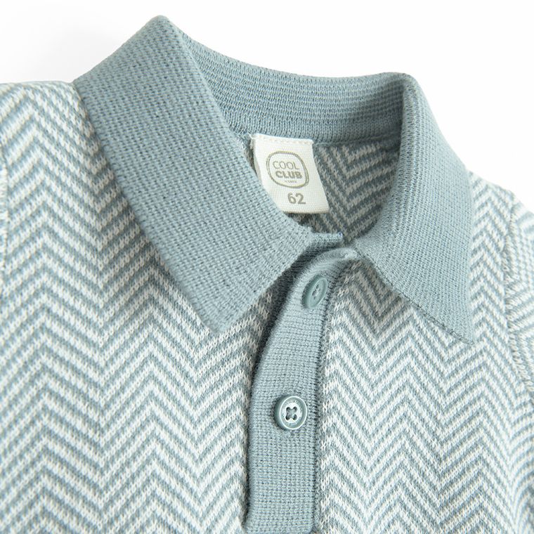 Cool Club, Tricou polo cu maneca scurta pentru baieti, din tricot, albastru