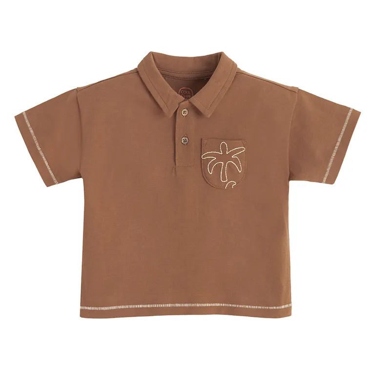 Cool Club, Tricou polo cu maneca scurta pentru baieti, maro