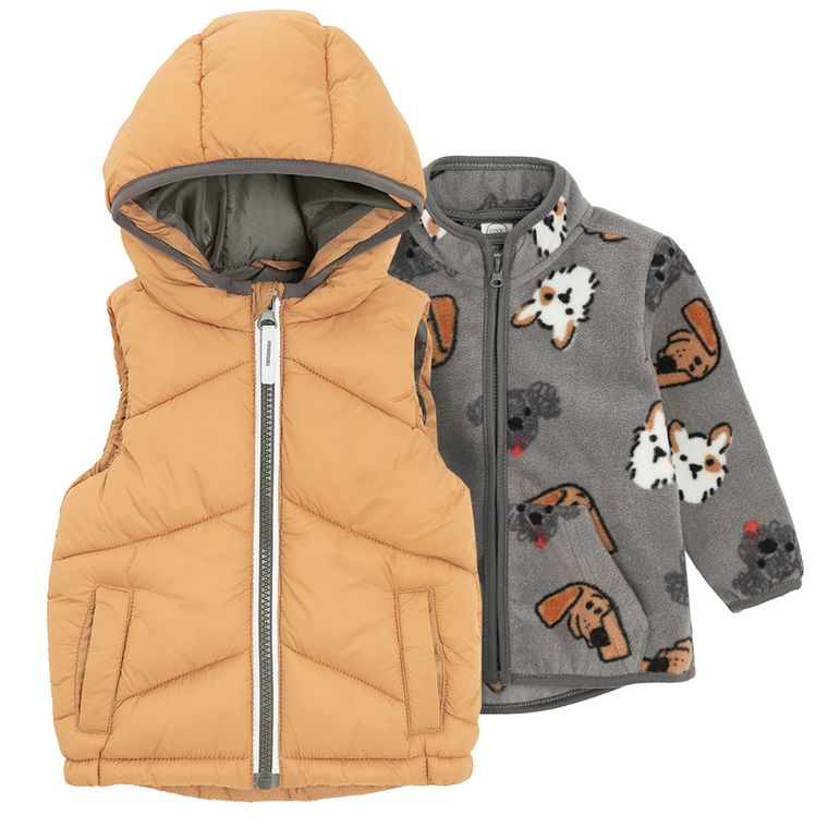 Cool Club, Vesta cu gluga pentru baieti, Bluza cu fermoar, polar, 3in1, mix