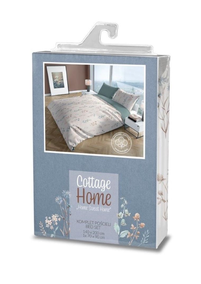 Cottage Home, Lunca de flori, set lenjerie de pat single, bumbac, 140-200 cm