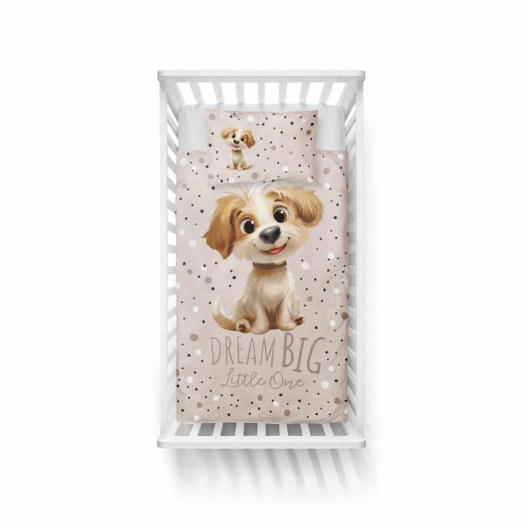 Detexpol, Caine, set lenjerie de pat single, din bumbac, 90-120 cm