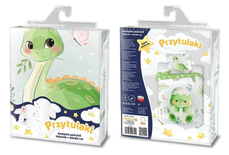 Dino, set lenjerie de pat single, 100-135 cm