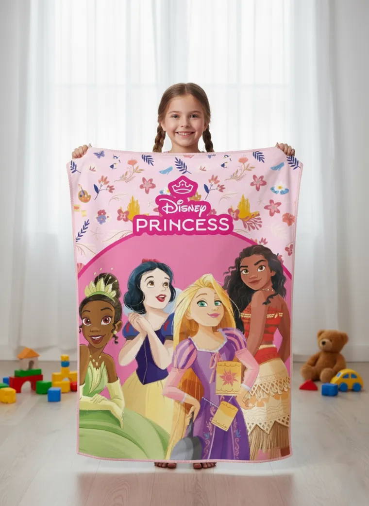 Disney Princess, patura polar, roz, 100-140 cm