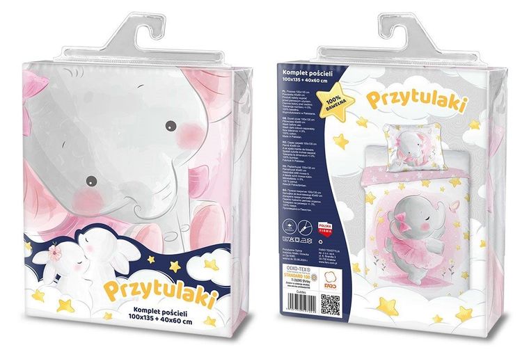 Elefant, set lenjerie de pat single, 100-135 cm