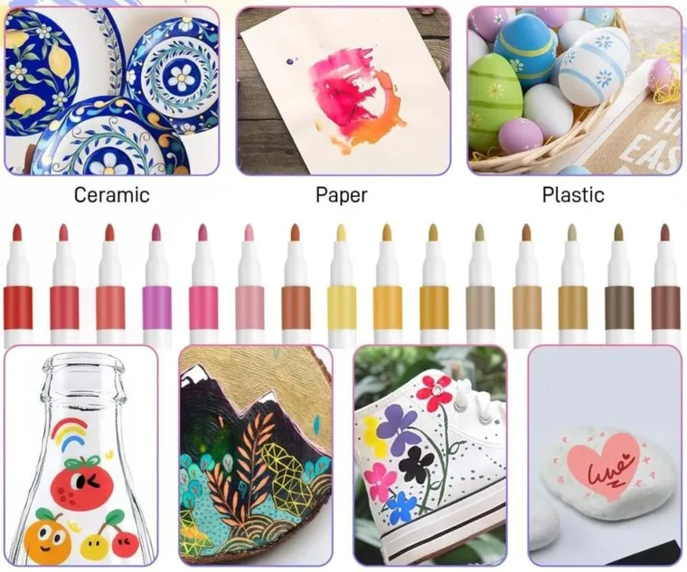 Extralink, set de markere acrilice, 12 buc.