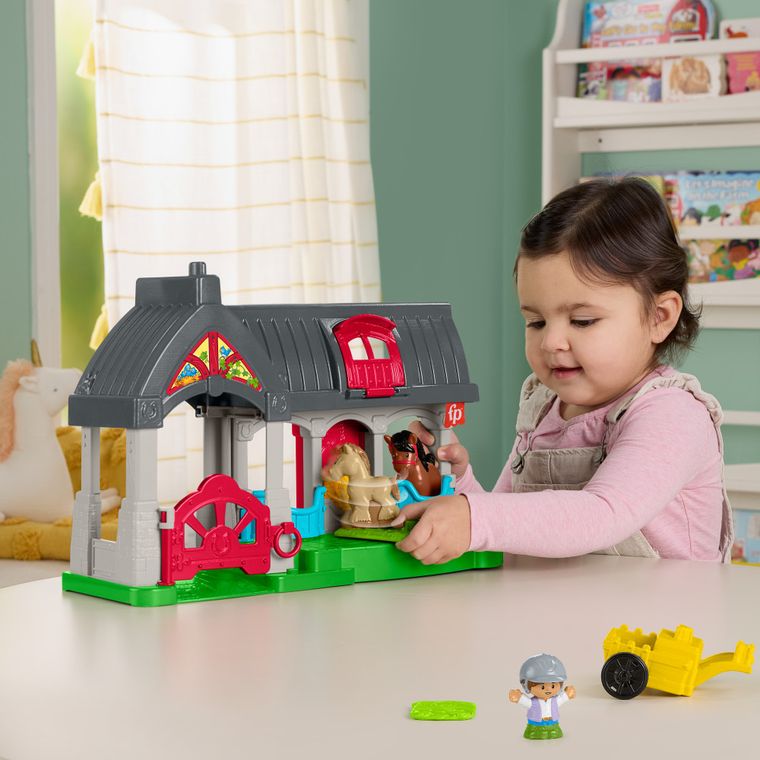 Fisher-Price, Little People, Friendly Horses Stable, set de joaca cu sunete
