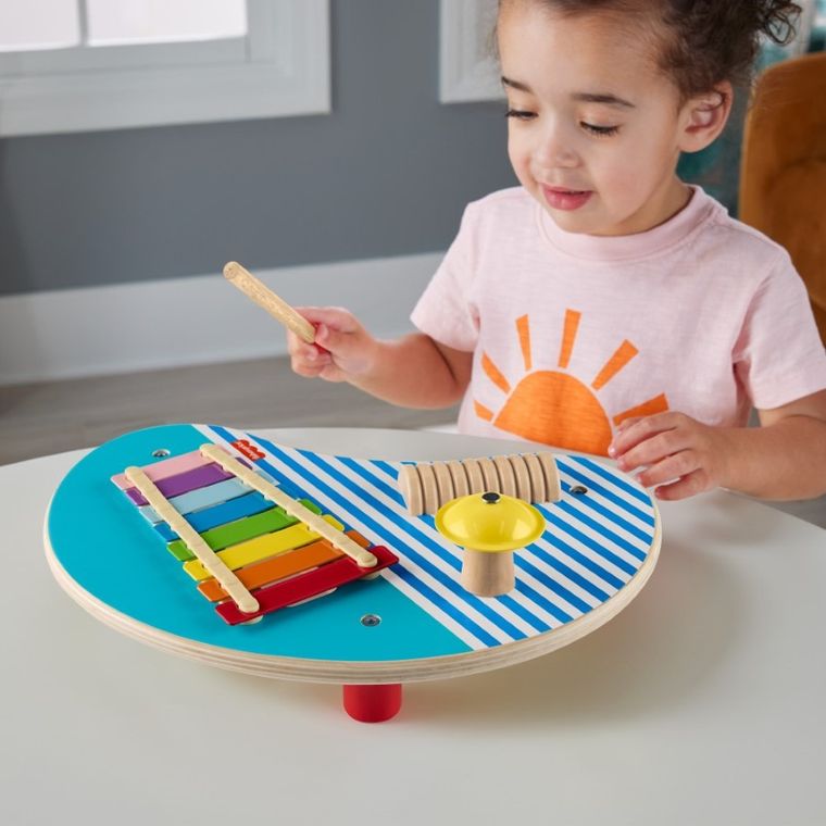 Fisher-Price, masa muzicala, jucarie din lemn